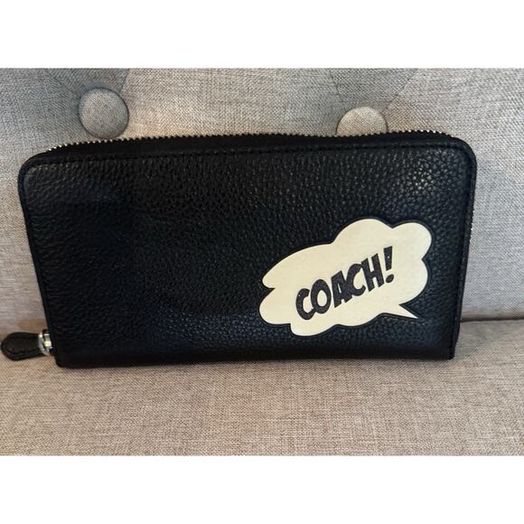 Coach Marvel Accordion Zip Wallet Black Coach Bubble - Picture 1 of 8